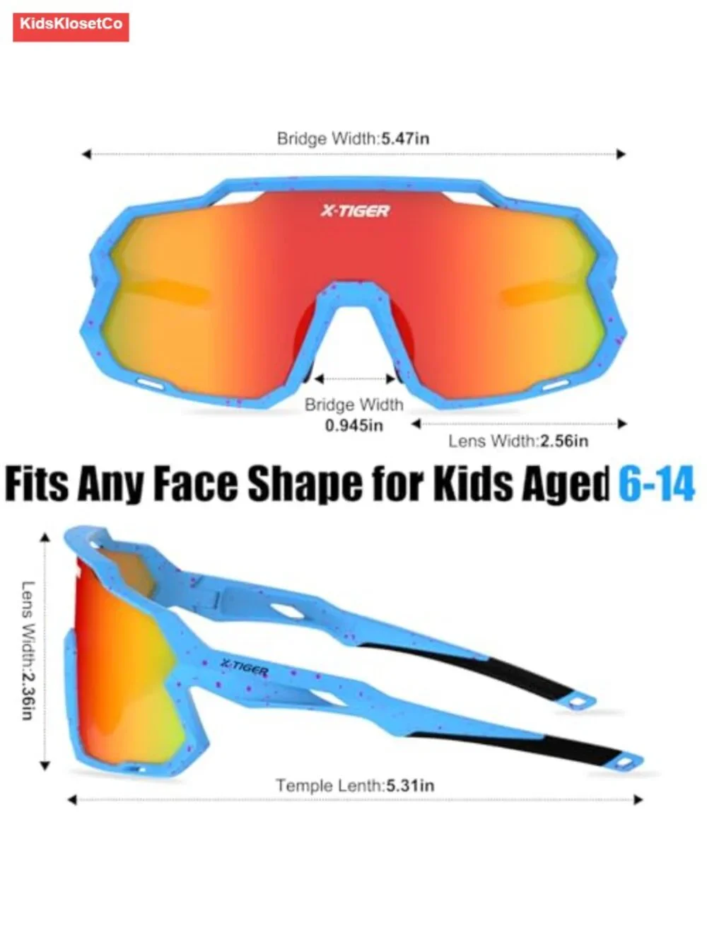 Kids Polarized Sport Sunglasses UV400 Youth Baseball Cycling Glasses